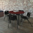 thumbnail image 3 of Regency 48 in Round Breakroom Table- Mahogany Top, Black Legs, 4 M Stack Chairs- Black, 3 of 7