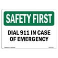 thumbnail image 1 of SignMission OS-SF-A-1218-L-10759 Premier Signe de Sécurité de 12 x 18 Po - Composez le 911 en Cas d'Urgence, 1 of 1