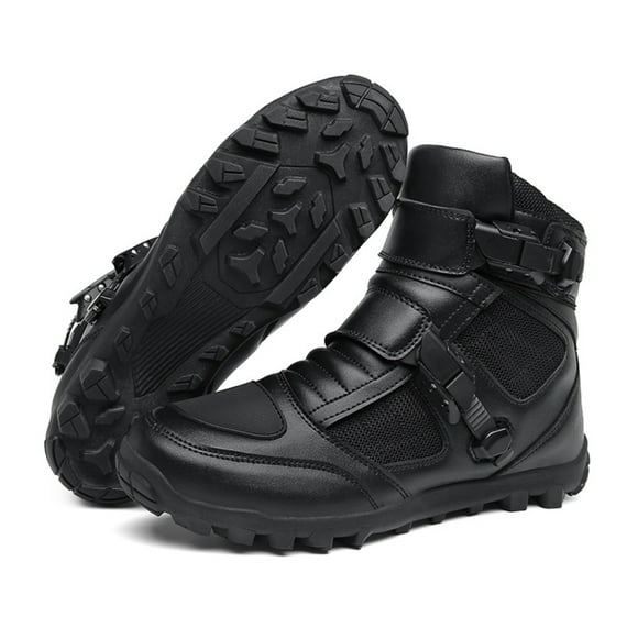 Men's and women's all-season motorcycle riding boots and motorcycle shoes,Black,47