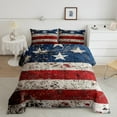 thumbnail image 2 of Erosebridal Grunge Us Flags Bedding Sets Toddler with Comforter,American Stars Duvet Insert,Red Blue White Stripes Comforter Sets Toddler Size For Men Women Super Cozy Room Decoration Reversible，2pcs, 2 of 8