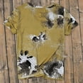 thumbnail image 5 of ZQGJB Sublimation Blanks Bleached T-Shirt for Women Summer Casual Tie Dye Gradient Print Loose Fit Short Sleeve Crew Neck Basic Tops Shirts Yellow XXXL, 5 of 6