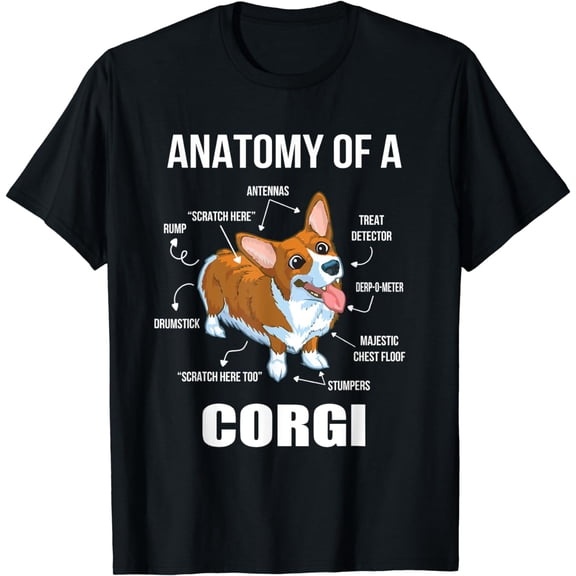 Anatomy of a Corgi T-Shirt Funny Dog Shirt