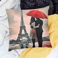 thumbnail image 2 of BANET Red Trees Square Throw Pillow Covers, Eiffel Tower Decorative Couch Pillowcase with Hidden Zipper, Double Side Print Throws Cushion Cover for Bed Sofa 12x12in, 2 of 5
