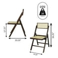 thumbnail image 4 of Theo Mid-Century Vintage Wood Rattan Folding Chair with Adjustable Back, Dark Brown (Set of 2), 4 of 10