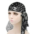 thumbnail image 4 of WIRESTER Polyester Durag Cap Straps Headwraps with Long Tail and Wide Straps - Skull Crossbones, 4 of 6