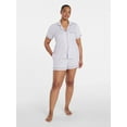thumbnail image 4 of Joyspun Women's Dreamy Soft Collection Notch Collar Top and Shorts Pajama Set, 2-Piece, Sizes XS-3X, 4 of 7