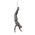 thumbnail image 3 of 3x Bronze Rock Climbing Rappelling Figures Trio Hanging Decorative Figures Trio Rock Climbers, 3 of 3