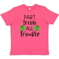 thumbnail image 3 of Inktastic Part Irish All Trouble St. Patrick's Day with Green Clovers Youth T-Shirt, 3 of 5