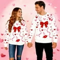 thumbnail image 2 of Erwazi Valentine's Day Sweatshirt Matching Style for Couples Print Long Sleeve Crewneck Pullover Unisex Tops, 2 of 9