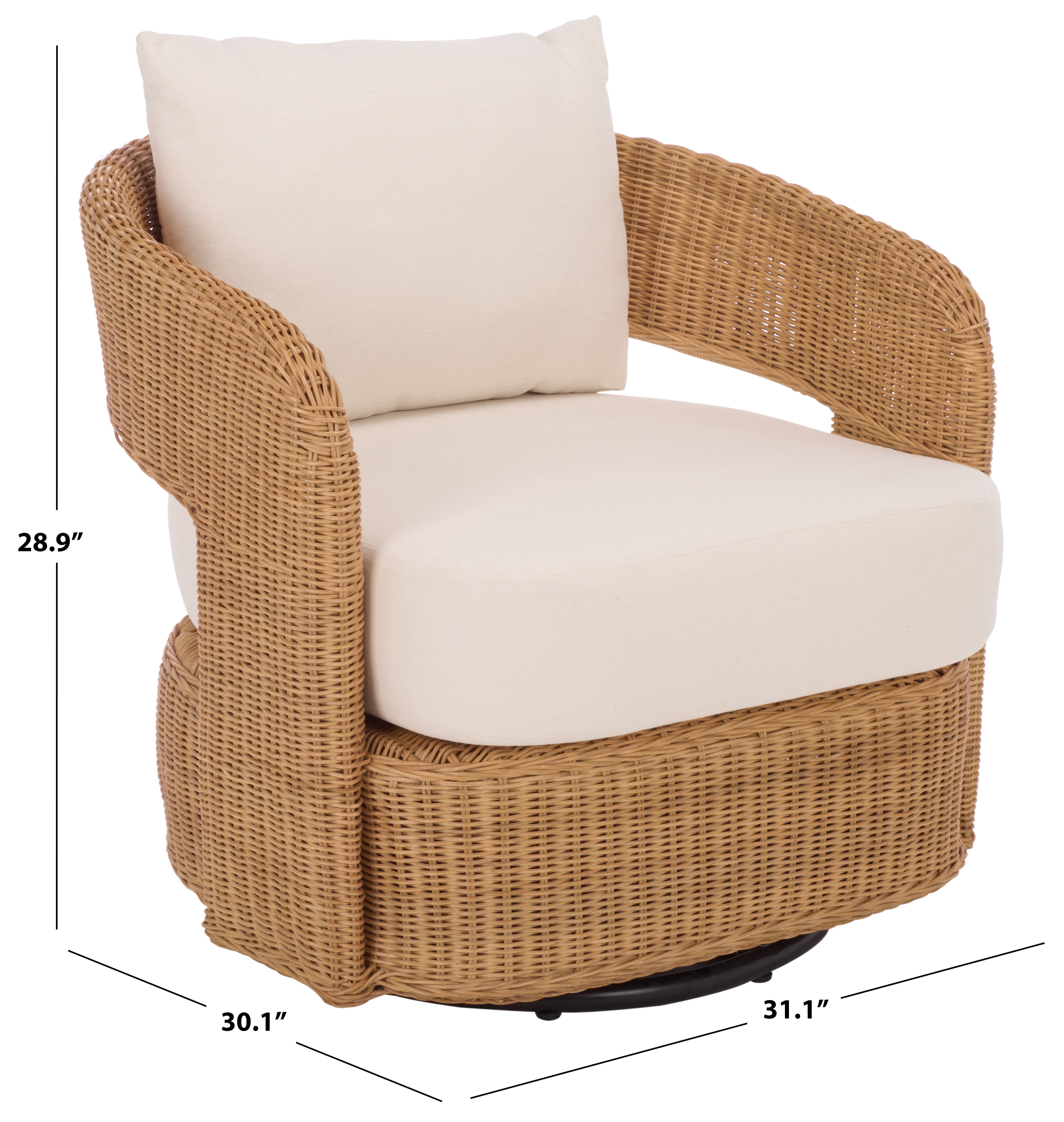 Safavieh Couture Leanna Rattan Modern Accent Chair, Natural/White