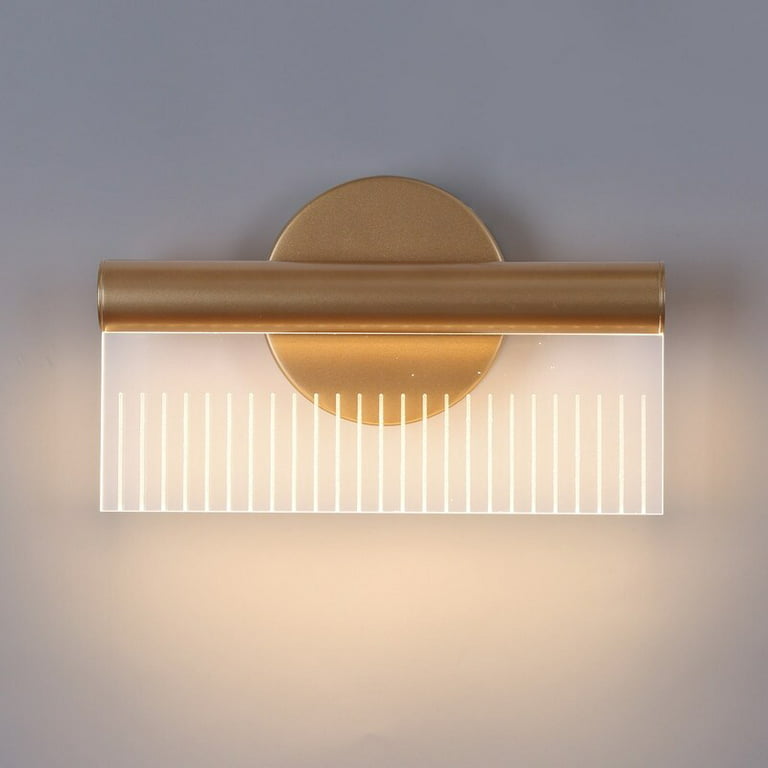 Beyond Modern Gold LED Long Strip Wall Sconces Bathroom Vanity