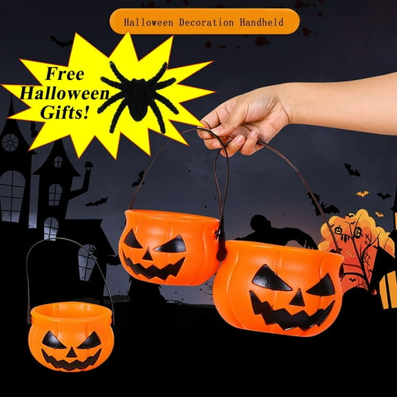 Halloween Clearance Boovnll Halloween Bucket Basket Bags, Plastic Trick or Treat Bags, Halloween Candy Bags Treat Bags for Kids, Halloween Basket, Halloween Treat Bags, Halloween Bags
