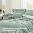 thumbnail image 4 of Queen Comforter Set, 4 Pieces Soft Pinch Pleat Sage Green Bedding Set for All Season, 4 of 6