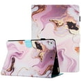 thumbnail image 4 of Allytech Case for Samsung Galaxy Tab A 10.1" 2019 (SM-T515/SM-T510) with Pen Holder & Card Slots, Multi-Angle Viewing Stand PU Leather Magnetic Clasp Shockproof Flip Case, Gold Pink Marble, 4 of 9