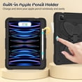 thumbnail image 7 of FJLBDE Case for iPad Pro 11 Inch 2022/2021/2020/2018 with Butterfly Stand, Heavy Duty Rugged Protective Cover with Shoulder Strap for Kids Girls, Black, 7 of 7