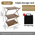 thumbnail image 4 of Estante de tres niveles para almacenamiento al aire libre, estante plegable portátil para acampar, Picnic, barbacoa, estante de almacenamiento, mesa plegable para jardín, 4 of 4
