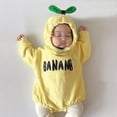 thumbnail image 4 of WIBACKER Infant Fruit Romper Sweatshirt Fancy Costume Outfit Hooded Jumpsuit for Halloween Xmas Gift - Banana, 4 of 9