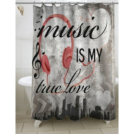 Thumbprintz Music is My True Love Shower Curtain, 71" x 74