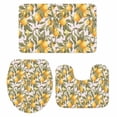 thumbnail image 2 of Summer Lemon Bathroom Rugs Set Vintage Leaves Plant Non Slip Absorbent Soft Bath Mats 3 Piece Set with Bathroom Rug, U-Shaped Floor Mat, Toilet Seat Cover Large Size, 2 of 9