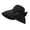 Black, variant on Sunproof Caps for Women Wide Brimmed Bow Tie Back Visor Cap Foldable Breathable Mesh Patchwork Caps
