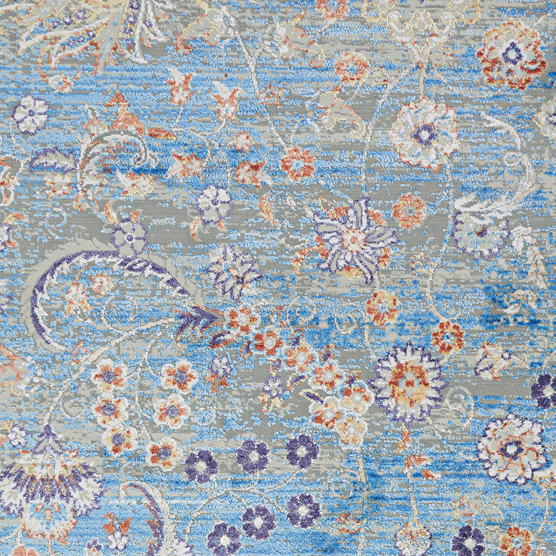 Couristan Vibrata Chateau Multi-Pacific Blue Runner Rug