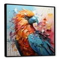 thumbnail image 2 of Designart "Vibrant Encounters With Colorful Parrots" Parrot Floater Framed Canvas Prints, 2 of 5