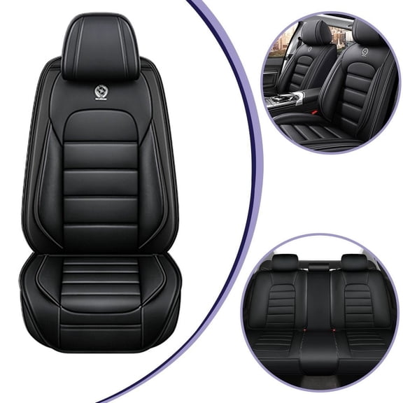 Fit for HYUNDAI AZERA 2017 Seat Cover, Black Car Seat Covers, Premium Leather 5 Seats Full Set With Lumbar Support Suitable for All Seasons, Pet Car Seat Covers
