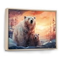 thumbnail image 2 of Designart "Starlit Family of Polar Bears in Winter II" Animals Framed Wall Art - Modern Farmhouse Orange Bear Hallway Framed Wall Art Decor, 2 of 6