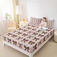 thumbnail image 2 of Manfei Brown Bowtie Fitted Sheet Full,Fashion Bowknot Bed Set,3pcs,1 Fitted Sheet and 2 Pillowcases, 2 of 6