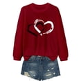 thumbnail image 1 of JAKANYQ T-Shirts pour Femmes Mode Décontractée Col Rond Manches Longues T-Shirt pour Amour Cœur Lettre Couche de Base Confortable et Tendance. pour Usage Quotidien. Tee-Shirt Doux, 1 of 3