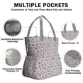thumbnail image 3 of Gray Christmas Gnome and Tree Pattern Drawstring Lunch Bag Women - Drawstring Lunch Bag Insulated for Work Office - Stain-Resistant Large Lunchbags for Women with Multi-Pockets, 3 of 6
