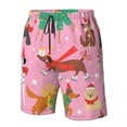 thumbnail image 4 of Wukai Different Dogs Christmas Print Beach Trunks with Compression Liner Swimsuit Quick Dry Beach Sports Shorts with Pocket-3X-Large, 4 of 6