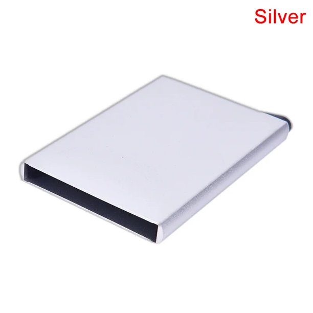 Tarjetero de aluminio creativo para hombre y mujer, bolso de calidad, caja de Metal para tarjetas de crédito