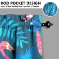 thumbnail image 5 of Kitchen Curtains 36 Inch Short - 3 Panel Set, Flamingo Tropical Bird Print, Rod Pocket Window Curtain, 100% Polyester for Hawaiian Summer Beach Decor, Easy Wash, 5 of 6