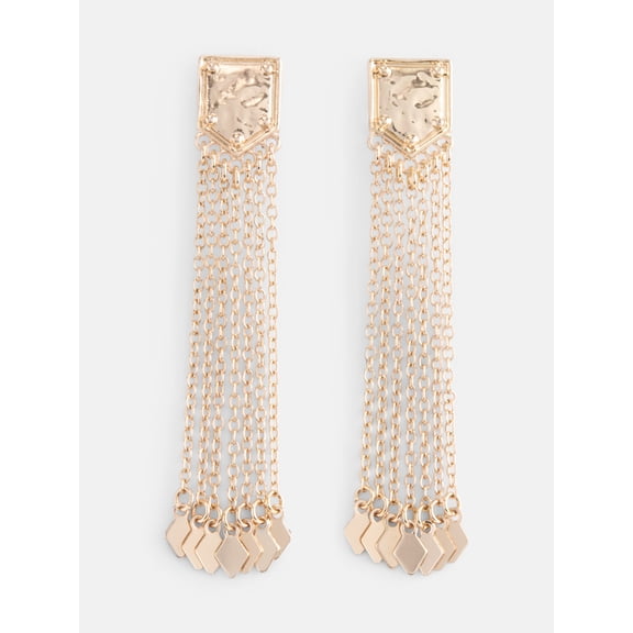 Scenario Women's Gold Tone Tassel Earrings