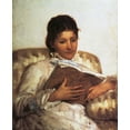 thumbnail image 2 of Cassatt, Mary 26x31 White Modern Wood Framed Museum Art Print Titled - The Reader 1877, 2 of 4