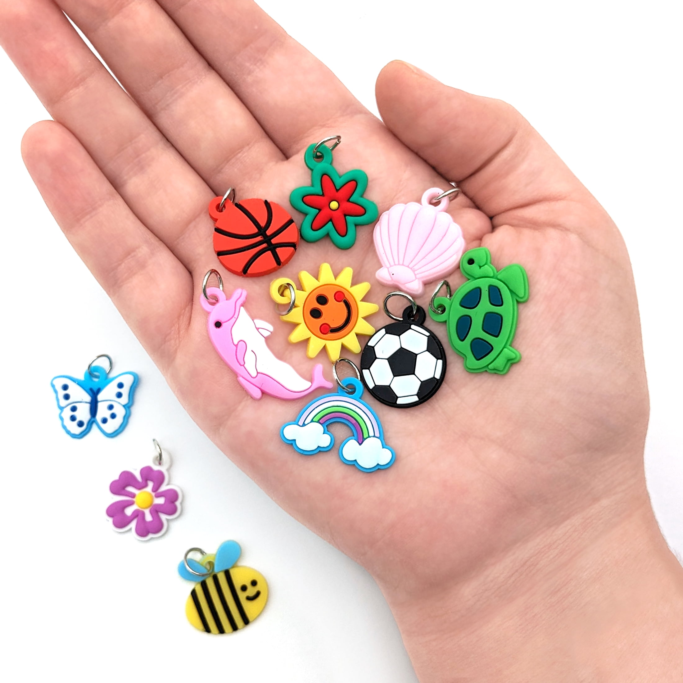 (3 pack) Hello Hobby Silicone Jewelry Charms for Bracelets, Necklaces, & Crafts, Cute Charms for Kids, 20 Pieces