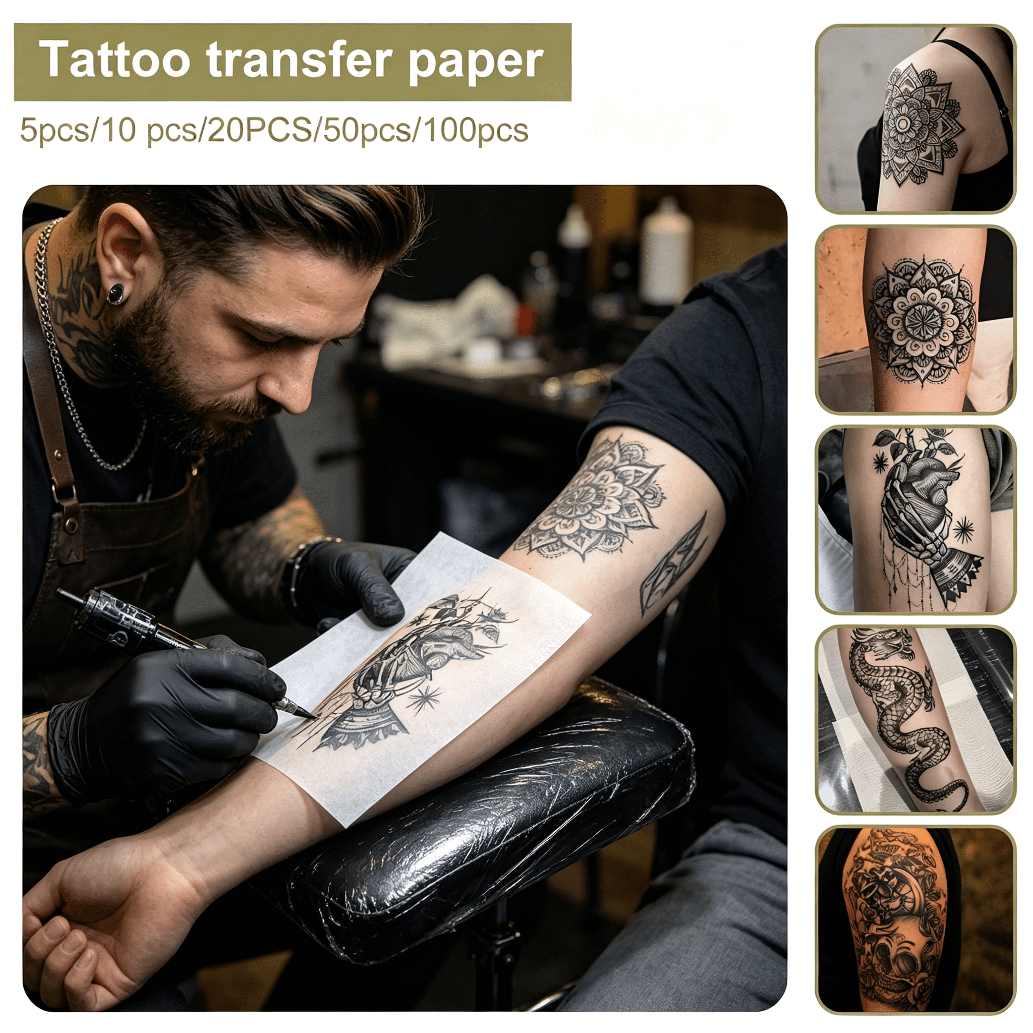 CCOCC 2026 New 1 Pack Tattoo Transfer Paper A4 Size Multi-Use Professional Body Art Tattooing Tool Thermal Copying Reusable Tattoo Stencil Paper Copy Paper Tattoo Accessories