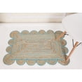 thumbnail image 3 of Rectangle Rug Natural Jute Rug Hand Braided Beige and Turquoise Border Color Area Rug, 3 of 5