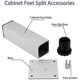thumbnail image 3 of 4pcs Aluminum Alloy Adjustable Furniture Leg Table Legs Square Tube Replacement Legs - Anyou, 3 of 5