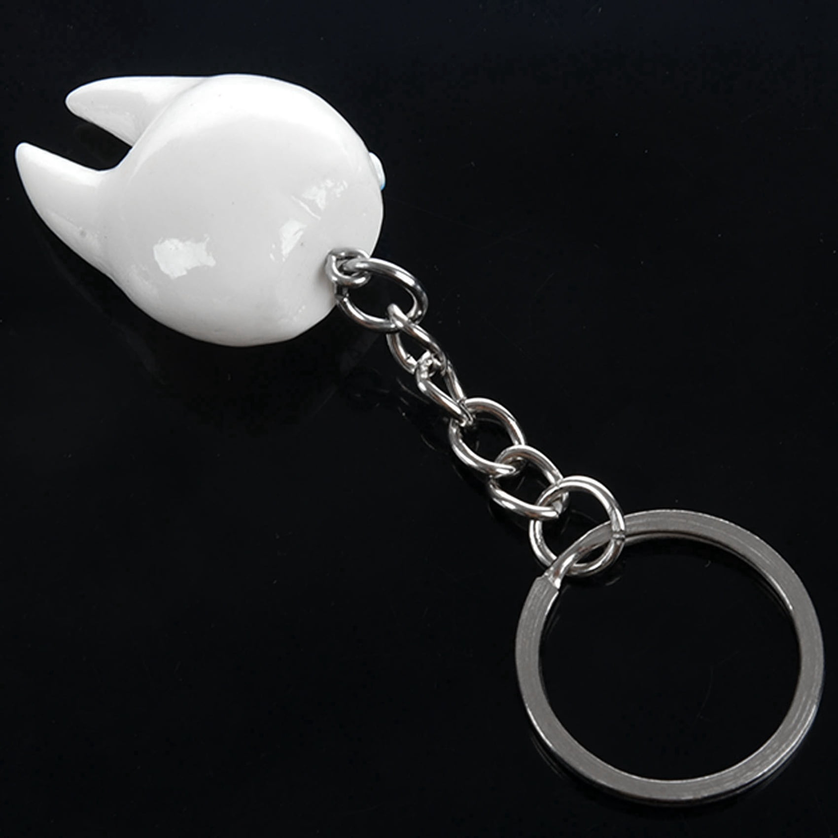60 Pcs Keychain Key Ring Hang Tooth Shape Cute Dental Gift