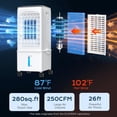 thumbnail image 4 of Portable Air Conditioners, Portable AC Unit, Evaporative Air Cooler w/2.5Gal , Cooling, 3 Speeds, Windowless Air Conditioner w/7H Timer, Swamp Cooler for Room Office Garage, 4 of 6