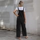 thumbnail image 4 of Pantalones con tirantes Color puro Sin mangas Bolsillo Casual Pantalones de una pieza para mujer, 4 of 6