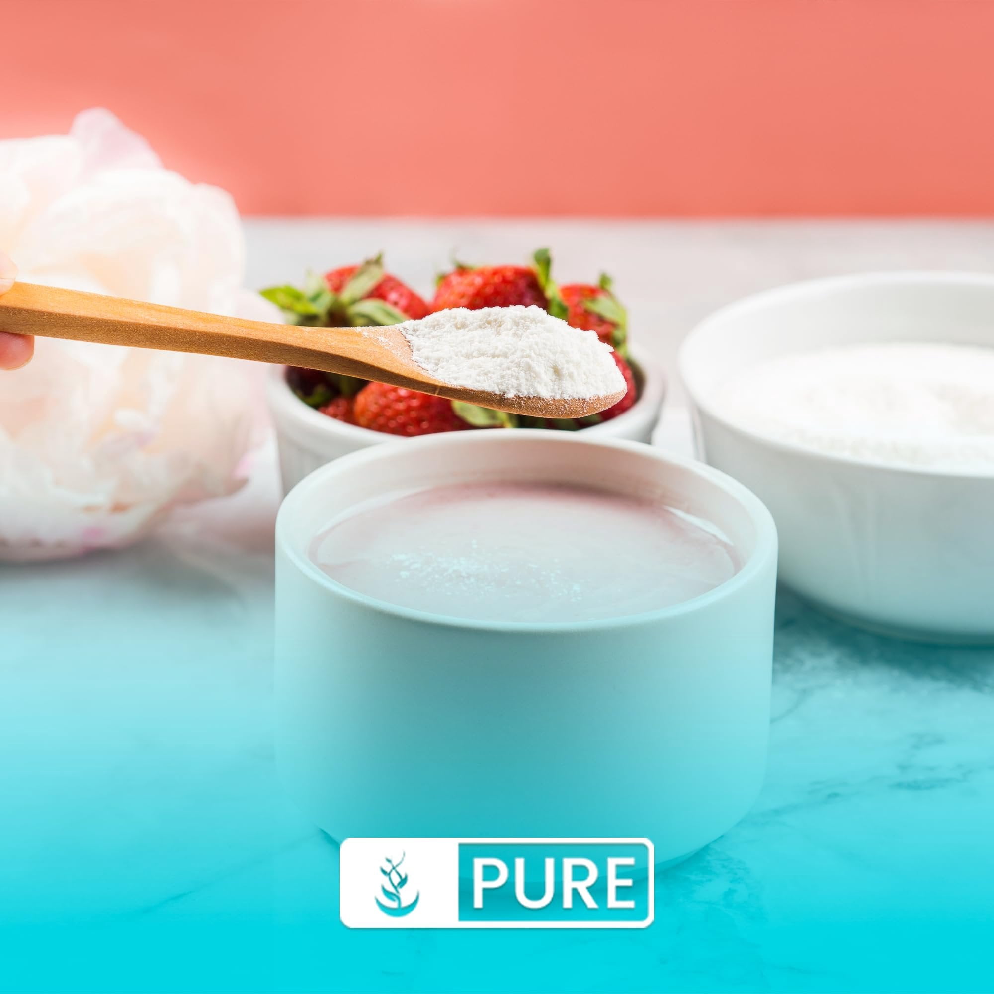 Pure Original Ingredients Marine Collagen Powder 1 lb Natural & Unflavored, Protein Peptides, Resealable Bag
