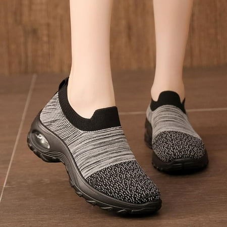 

Yedhsi Autumn Women Shoes Slip On Casual Sport Shoes Round Toe Flat Cushion Elastic Sneakers Women s Sneakers
