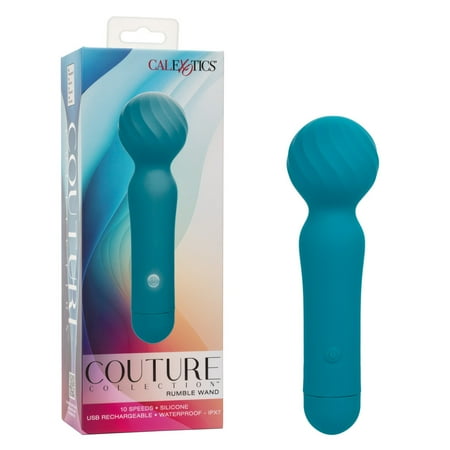 CalExotics Couture Collection Rumble Rechargeable Silicone Personal Massage Wand, Blue