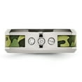 thumbnail image 2 of Auriga Fine Jewelry Stainless Steel Polished Camouflage Diamond 8 mm Band for Women Size 13, 2 of 6