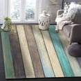 thumbnail image 4 of Area Rugs Indoor Non-Slip Rectangle Rug 2.7x5 Ft Purple Brown Turquoise Wood Grain Farmhouse Vintage Rug Rubber Backing Floor Mats Non Shedding Home Decor Carpet for Entryway Living Room, 4 of 8
