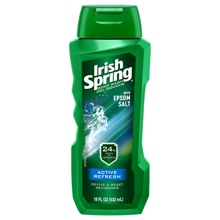 (2 pack) (2 pack) Irish Spring Body Wash with Epsom Salt, Active Refresh, 18 fluid ounce
