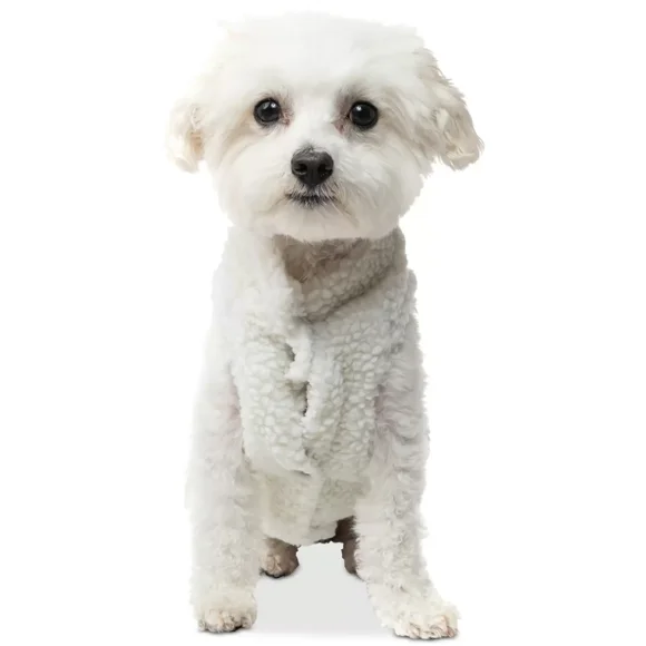 Collection XIIX Fleece Pet Coats, White, Large